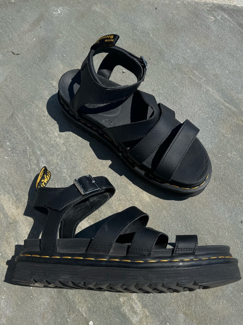 Dr. Martens Blaire Platform Sandal Black Buckle Strap Women’s 10 Grunge Goth Emo